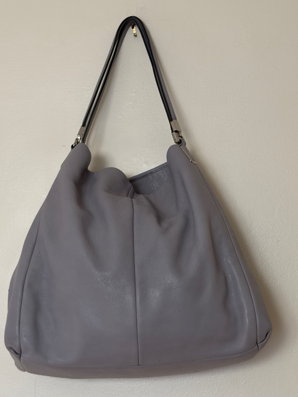 COACH Madison Phoebe Grey Pebbled Leather Shoulder Bag 24621 Gold Hardware -rare